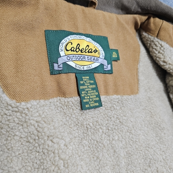 Vintage 90s Cabelas Sherpa Lined Vest Size XL Canvas Duck Canvas NUBUCK Trim WOW - Picture 11 of 14
